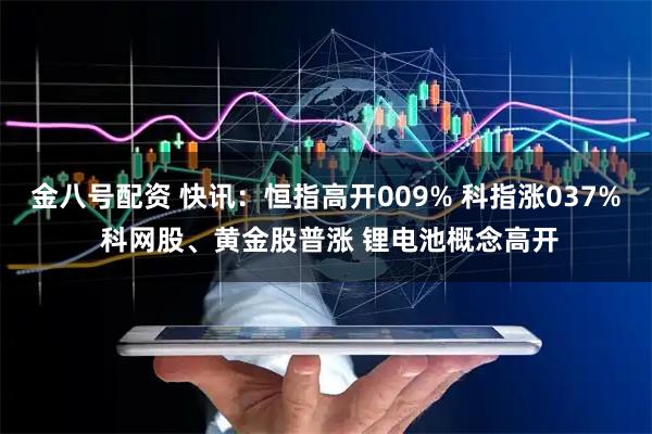 金八号配资 快讯：恒指高开009% 科指涨037% 科网股、黄金股普涨 锂电池概念高开