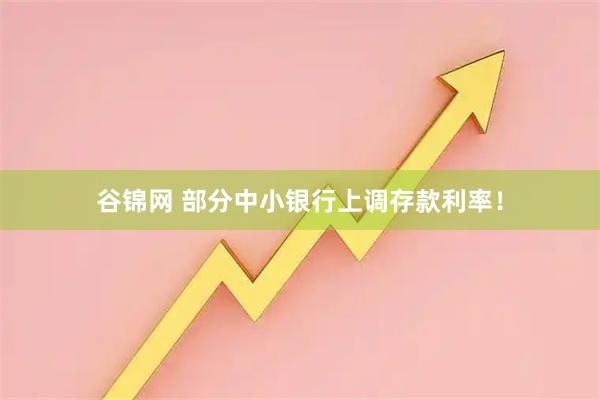 谷锦网 部分中小银行上调存款利率！